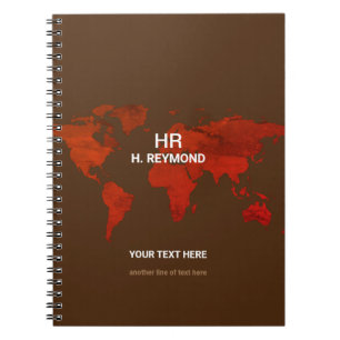 Carnet Carte du monde moderne Brown