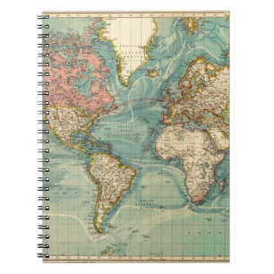 Carnet Carte du monde vintage