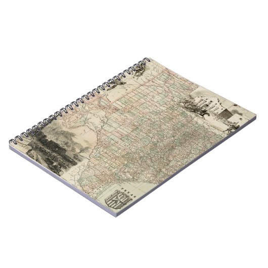 Carnet Carte du Texas aux frontières du comté (Côté gauche)