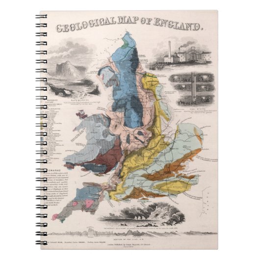 Carnet Carte géologique d'Angleterre (Devant)