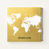 Carnet Carte Gold World notes de voyage personnalisées (Dos)