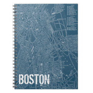 Carnet Carte graphique de Boston