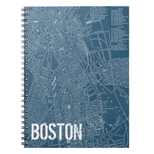 Carnet Carte graphique de Boston (Devant)