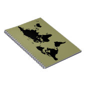Carnet carte graphique noire du monde (Côté Droit)