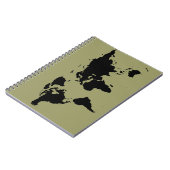 Carnet carte graphique noire du monde (Côté gauche)