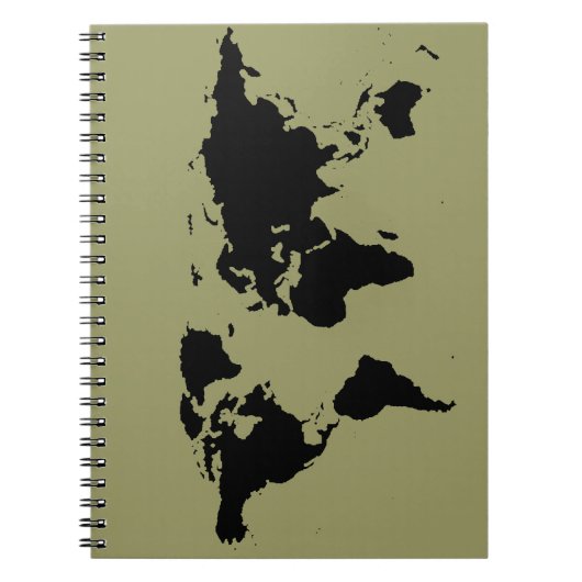 Carnet carte graphique noire du monde (Devant)