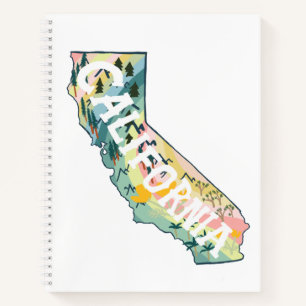 Carnet Carte illustrée de Californie Colorful mite