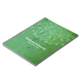 Carnet Carte Mandala verte (Côté gauche)