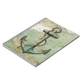 Carnet Carte nautique antique avec l'Ancre (Côté gauche)