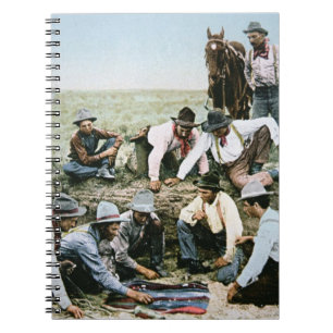 Carnet Carte postale dépeignant des cowboys jouant des