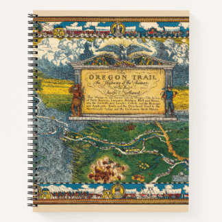Carnet Carte restaurée du sentier de l'Oregon vintage 193