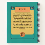 Carnet Carte Retro Football Soccer Inspiré Vert (Dos)