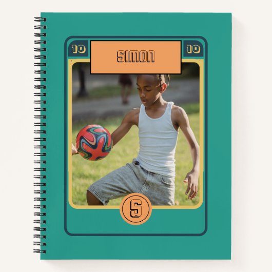 Carnet Carte Retro Football Soccer Inspiré Vert (Devant)