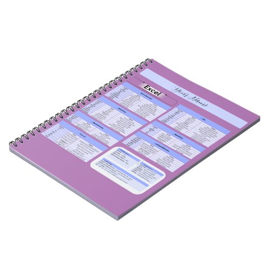 Carnet Carte souris de productivité - Raccourcis Excel (Côté gauche)