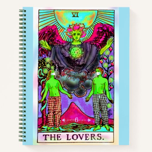 Carnet Carte Tarot Coronavirus Lovers (Devant)