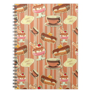 Carnet Carte vintage avec un dessert de fraise