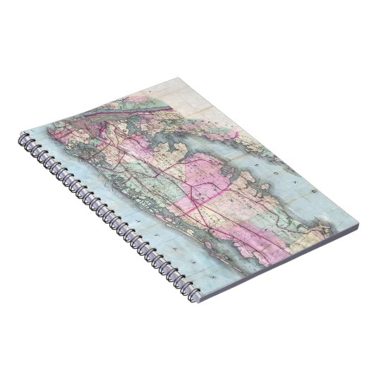 Carnet Carte vintage de Long Island (1880) (Côté Droit)