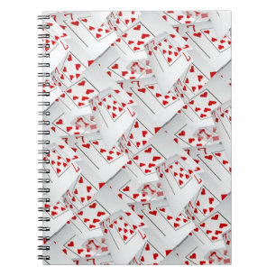 Carnet Cartes De Poker Coeur Et Diamants De Lucky Sevens,