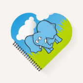 Carnet Carton bleu éléphant (Devant)