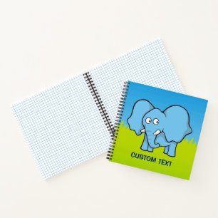 Carnet Carton bleu éléphant
