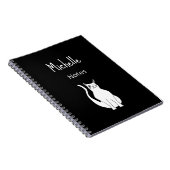 Carnet Carton de chat simple mignon Kitty noir blanc (Côté Droit)