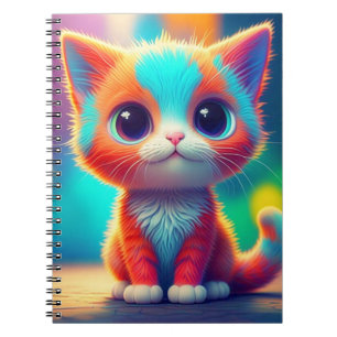 Carnet Carton de Kitten couleur arc-en-ciel
