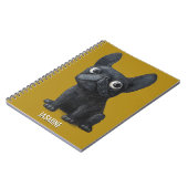 Carnet Carton mignon noir Français Chien moutarde Jaune (Côté gauche)