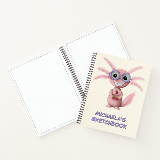 Carnet Carton personnalisé mignon Axolotl (Intérieur)