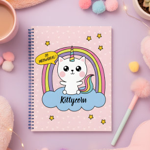 Carnet Carton rose Meowgical Cute Kawaii Caticorn