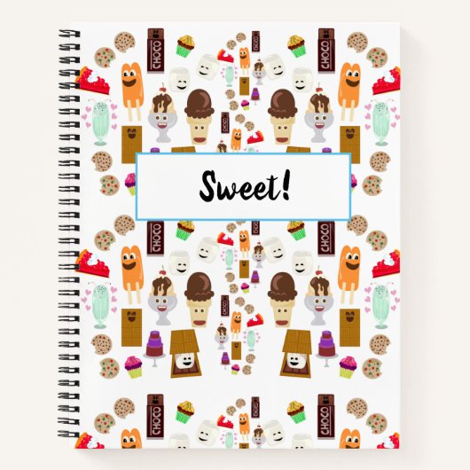 Carnet Cartoon amusant Traitements Dessert Motif (Devant)