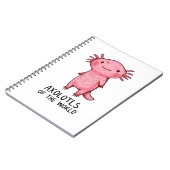 Carnet Cartoon Axolotl à main mignon (Côté gauche)