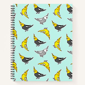 Carnet Cartoon Cockatiels Motif