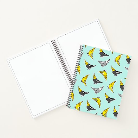 Carnet Cartoon Cockatiels Motif (Intérieur)