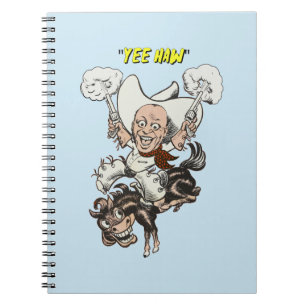Carnet Cartoon cowboy tir pistolets équitation art