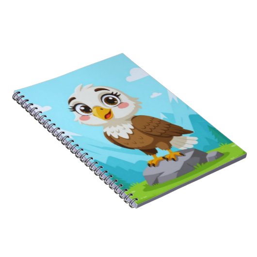 Carnet Cartoon Eagle on Rock – Cute Vector Character (Côté Droit)