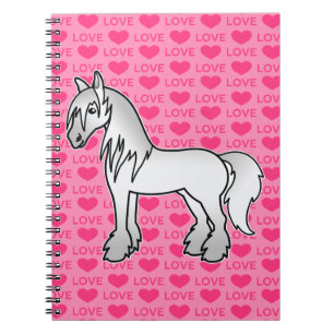 Carnet Cartoon gris Tzigane Vanner Shire Clydesdale Love