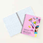 Carnet Cartoon Janitorial Pink Purple Lady (Intérieur)