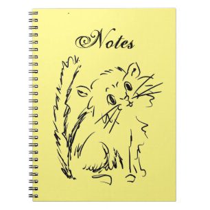 Carnet Cartoon Kitty mignon Spirale jaune