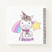 Carnet Cartoon mignon bébé licorne et arc-en-ciel (Dos)