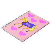 Carnet Cartoon mignon poney avec coeur rose (Côté gauche)