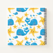 Carnet Cartoon pour bébé Motif Monogramme pour baleine et (Dos)