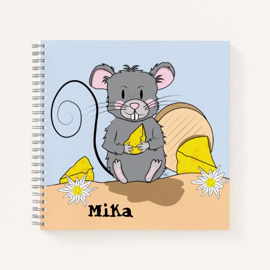 Carnet Cartoon Souris Écriture manuscrite pour enfant - C (Devant)