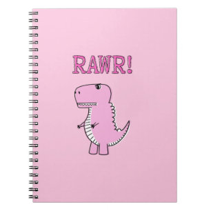 Carnet Cartoon T-Rex Dinosaur Mignonne Et Rose En Colère