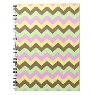 Carnet Cartouche zigzie (verte, rose, jaune et marron)