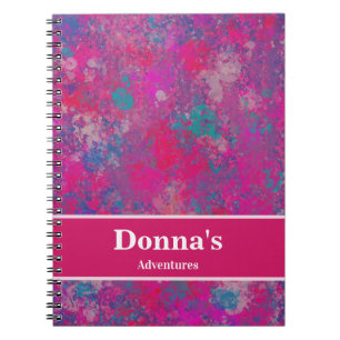 Carnet Cascade de couleur rose moderne et bleu Abstrait