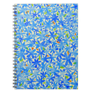 Carnet Cascade florale : Fleurs bleues Motif sans couture