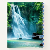 Carnet Cascade serène en bleu pâle et vert (Dos)