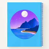Carnet Cascade serène en bleu pâle et vert (Dos)