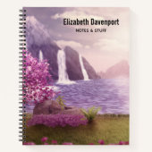 Carnet Cascades et cerisiers au bord d'un lac (Devant)