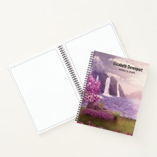 Carnet Cascades et cerisiers au bord d'un lac